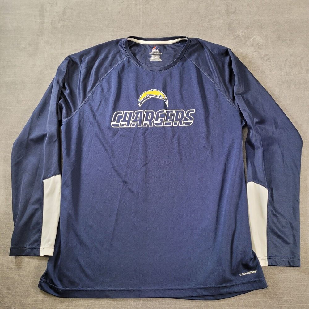 Majestic Blue and White Chargers Jersey